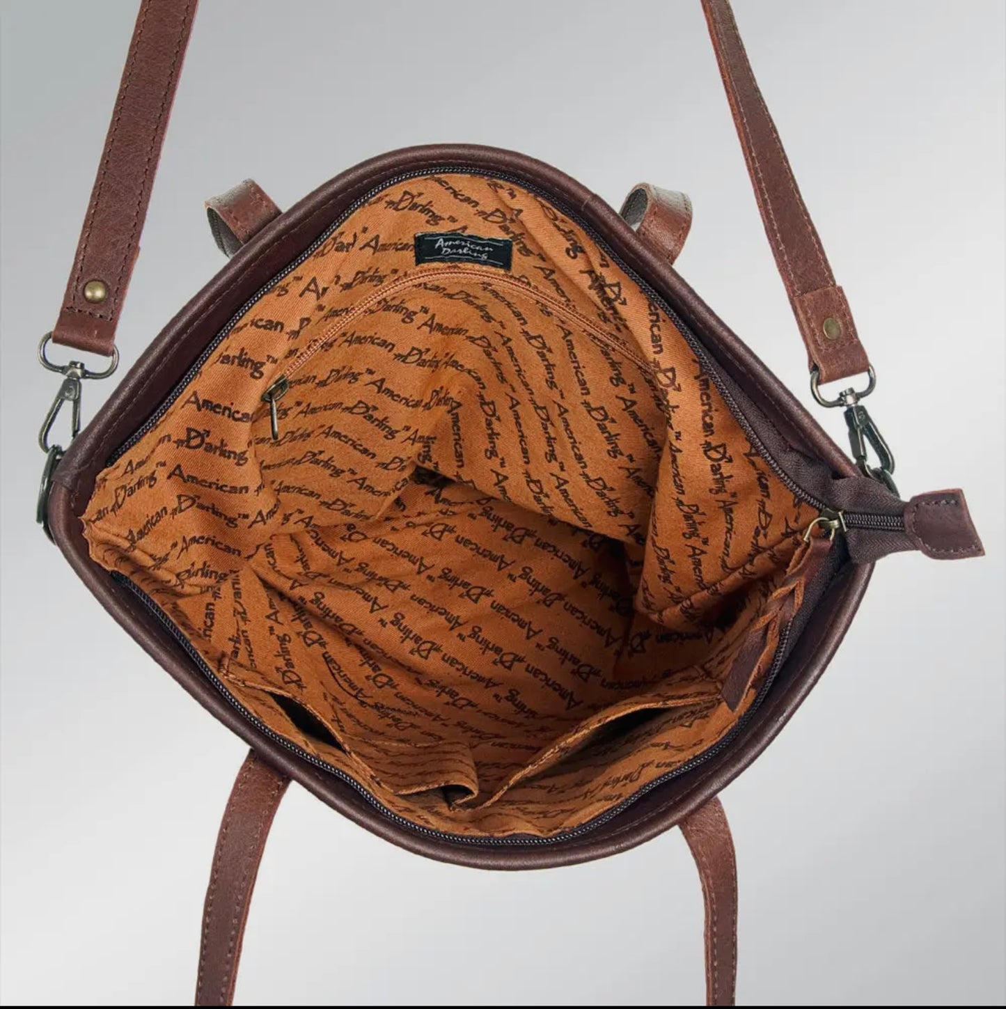 American Darling Cowhide Checkered Tote Purse