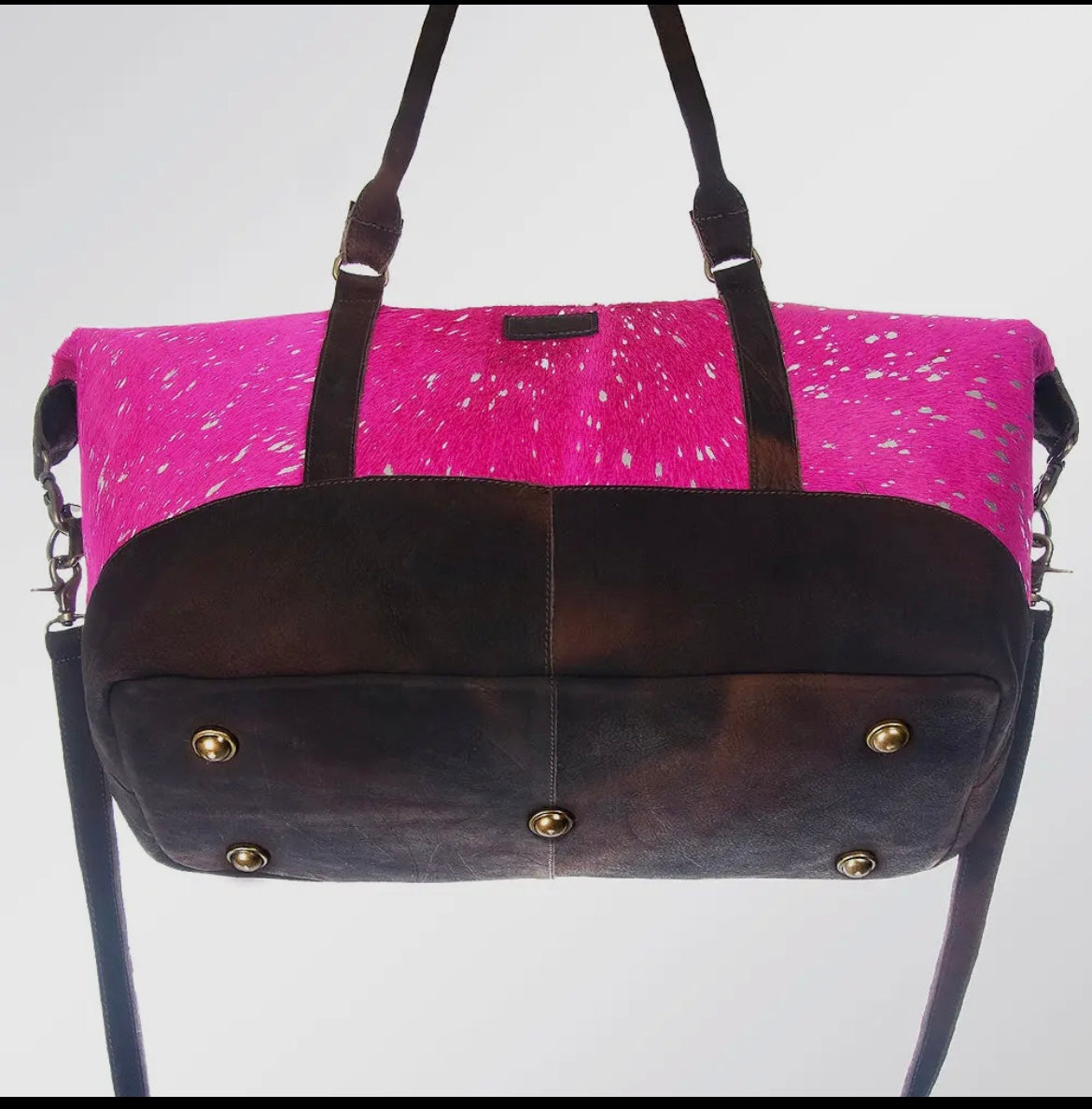 American Darling Pink Speckled Cowhide Duffle Bag