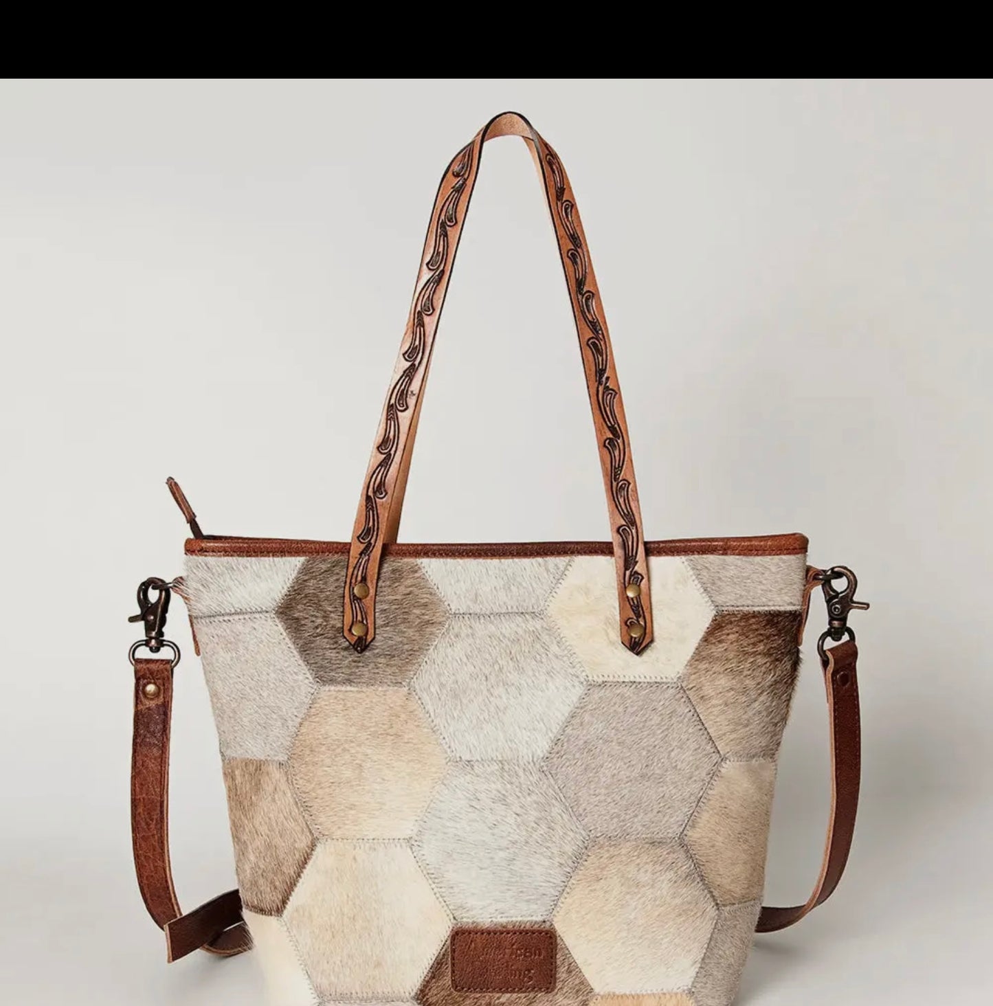 American Darling Cowhide Geometric Tote Bag