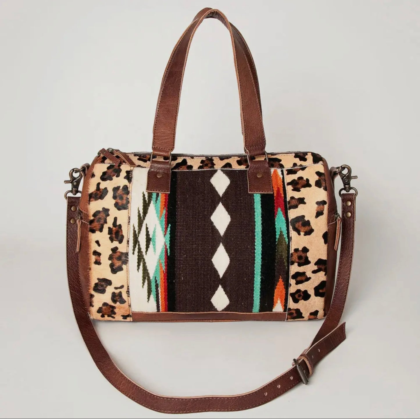 American Darling Cheetah Print and Aztec Duffle Bag