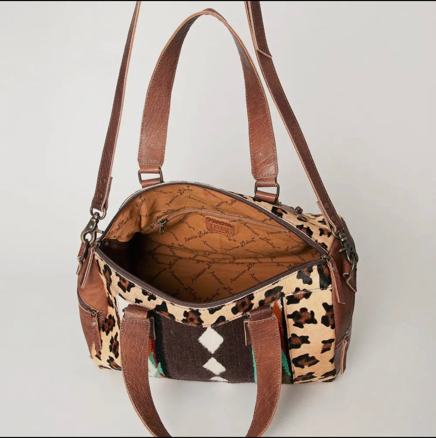 American Darling Cheetah Print and Aztec Duffle Bag