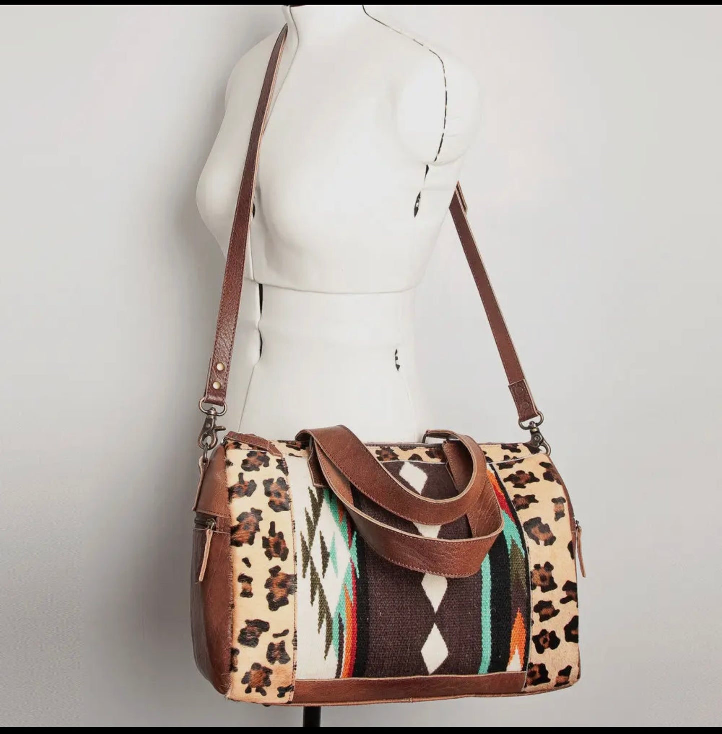 American Darling Cheetah Print and Aztec Duffle Bag