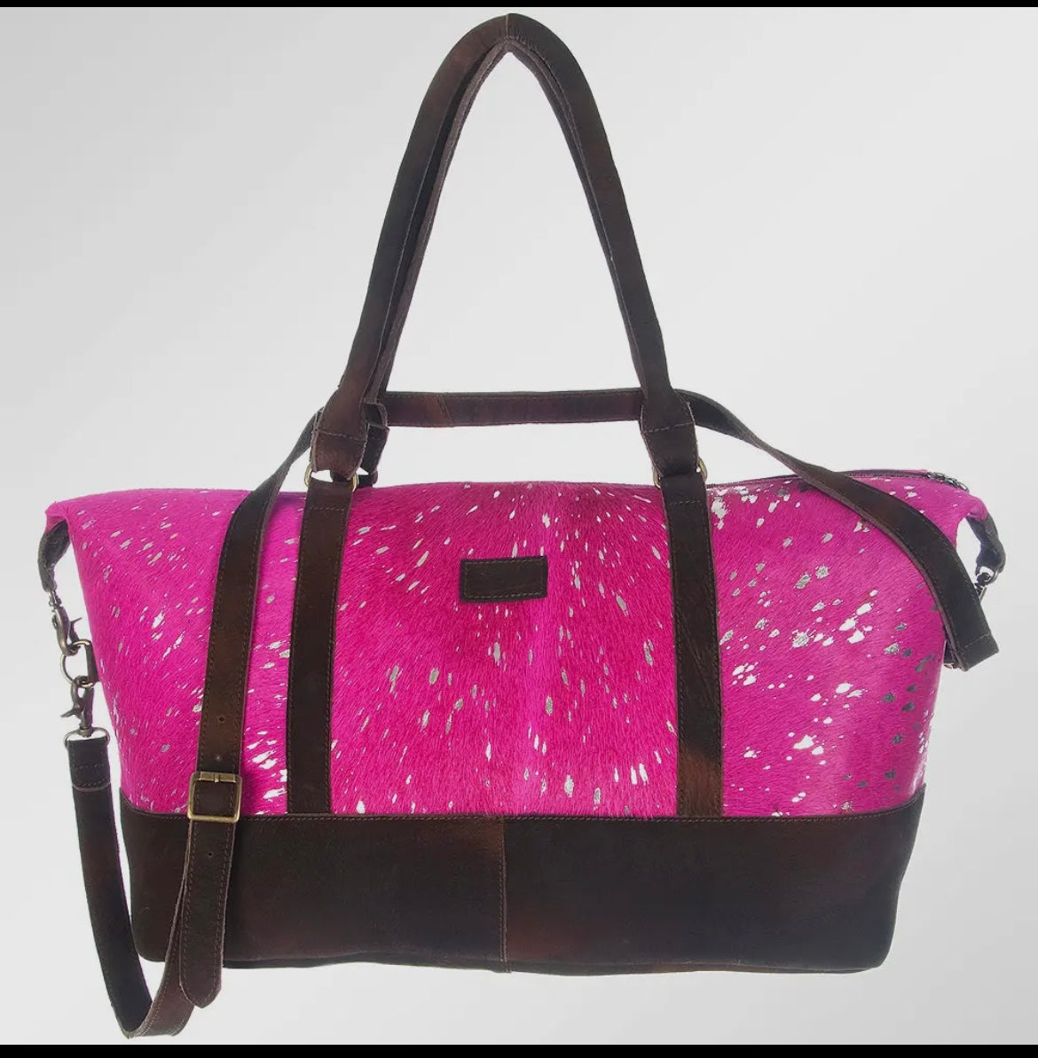 American Darling Pink Speckled Cowhide Duffle Bag
