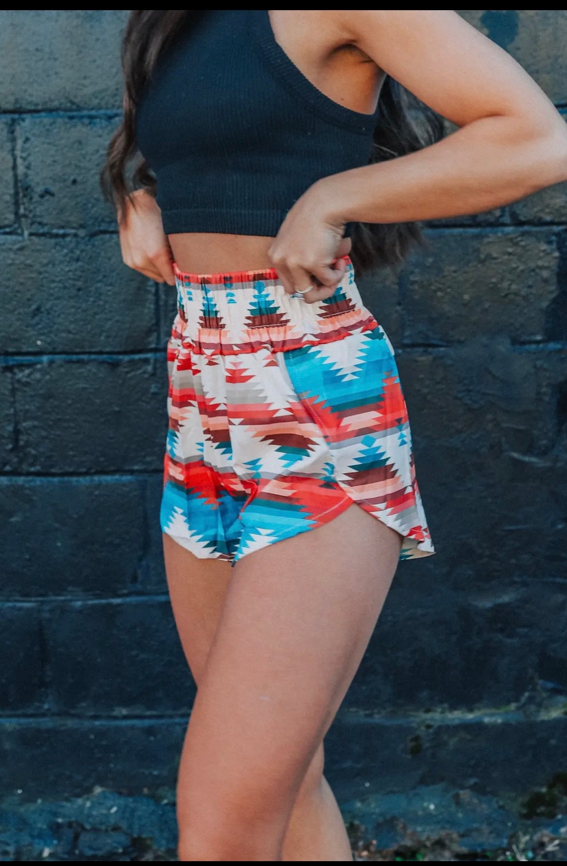 Western Pattern Athletic Shorts