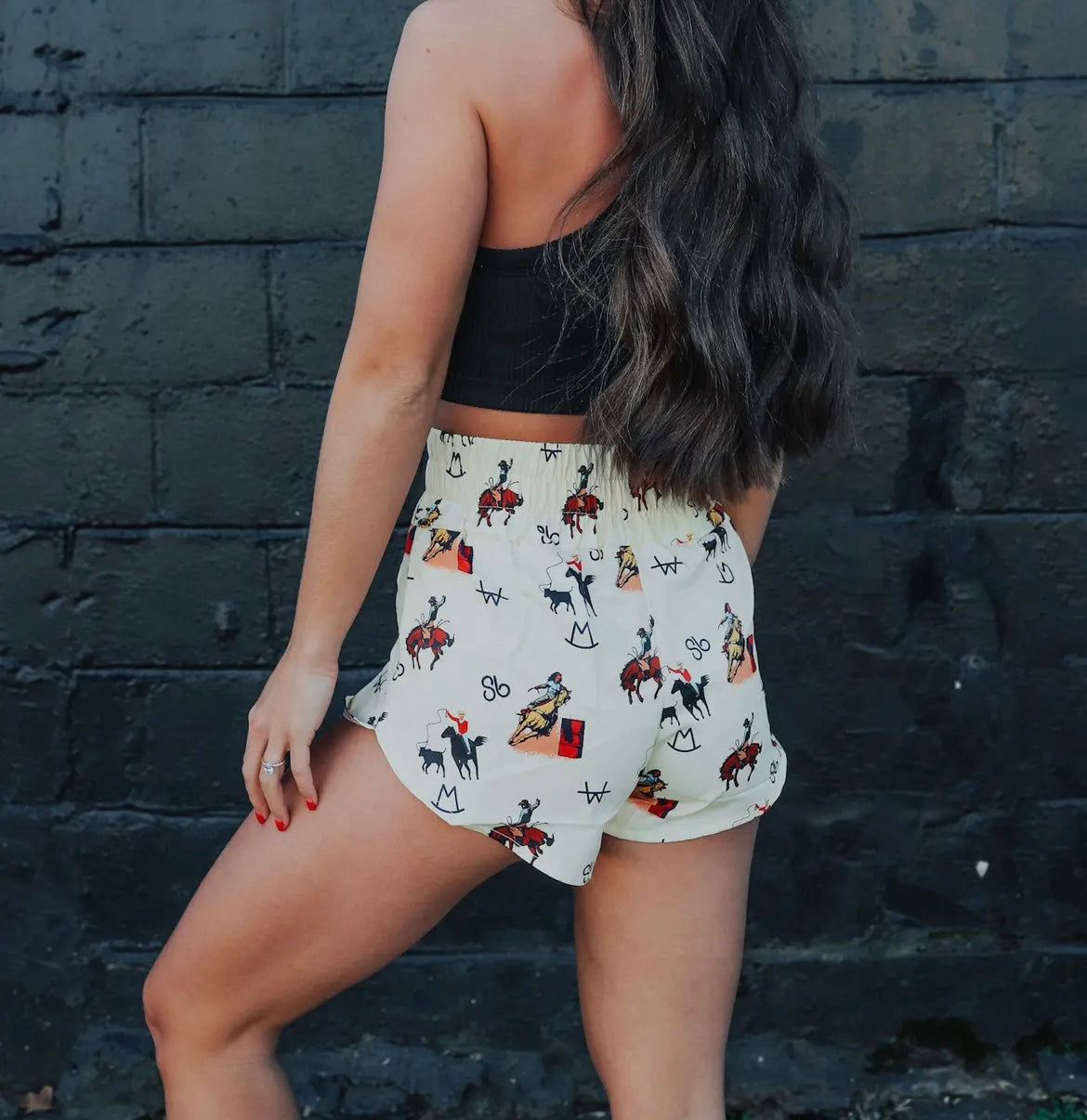 Western Pattern Athletic Shorts